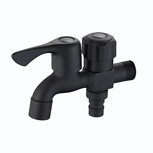 Robinet de machine à laver noir double usage pour buanderie et extérieurs