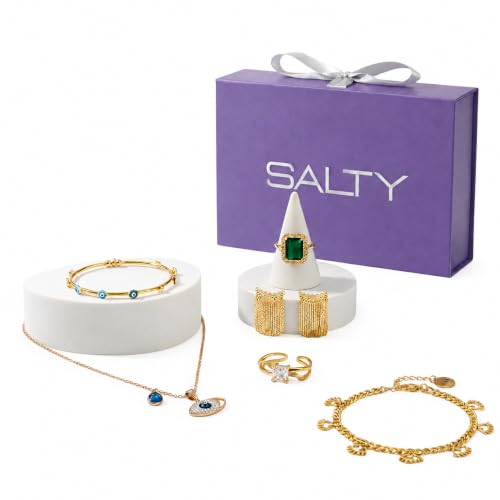 Image of SALTY Raksha Bandhan Gift Hamper with Jewelry | Rakhi Gift for Sister, Brother, Bhaiya Bhabhi | Premium Festive Gift Box