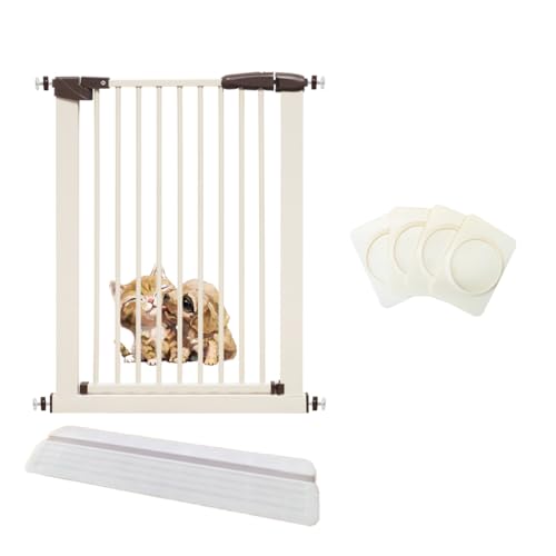 【RAKU】 ベビーゲート 3.5cm柵間隔 取付幅62.5-166cm選択可 ウォールセーバー付き オートクローズ 穴開け不要 突っ張りタイプ ペットゲート ドア付き 扉自動開閉 前後90度開閉 拡張フレーム付き 高さ76cm(62.5～72cm（高さ76cm）)