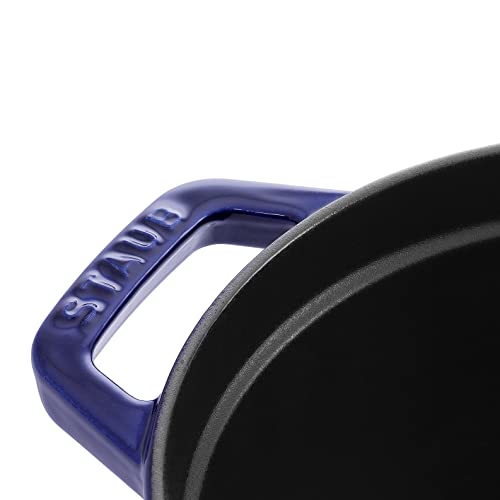 STAUB Cocotte, Gusseisen Bräter, Alle Herdarten inkl Induktion, Oval 31 cm, 5,5 L, Dunkel-Blau – Ansicht 3