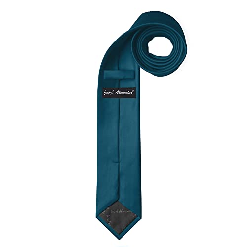 Image of Jacob Alexander Men's Skinny Width 2 inch Solid Color Tie