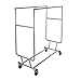 Econoco Double Hangrail Rolling Clothes Rack- Heavy Duty Collapsible Clothing Rack, Commercial Grade Clothing Display, Round Tubing Rolling Rack, Chrome