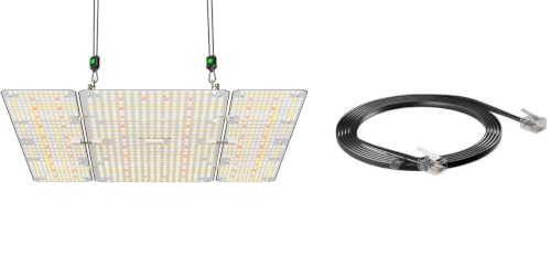 Image of VIVOSUN LumaLight 400W LED Grow Light and RJ11 Cable Male to Male, Connects Grow Lights to GrowHub Controller E42A, Telephone Extension Cord for RJ11 to RJ11 Devices, 10 Feet