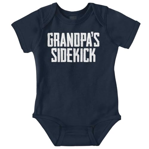 Brisco Brands Grandpa Sidekick Cute Funny Grandkids Baby Romper Boys or Girls