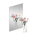 Abysally 1 Pcs Mirror Tiles Self Adhesive for Bathroom, Large Stick on Mirrors for Walls Square, 2mm Thick Acrylic Mirror Stickers for Wall Living Room (40x30cm)