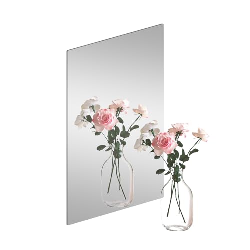 Abyssaly 1 Piezas Espejo Adhesivo Pared Armario, Espejos Decorativos de Pared Rectángulo Flexibles, Pegatina Pared Sala de Estar, Dormitorio, Puerta 40cm x 30cm