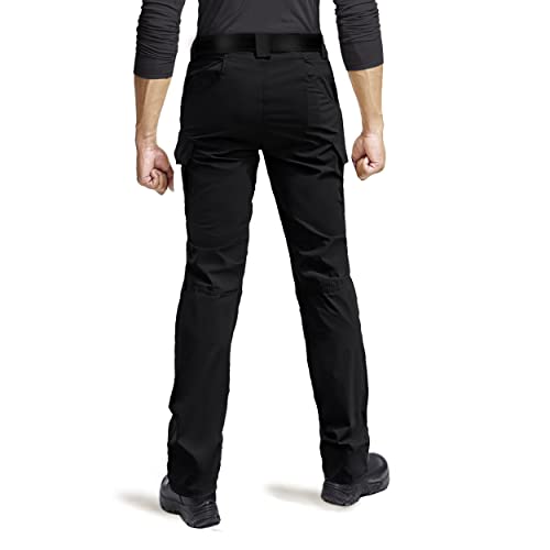 Men's Cargo Pants, Water Resistant Hiking Pants, Zip Off Lightweight Stretch Work Outdoor Sports Pants, Mens Summer Breathable Casual Running Pants Quick Dry Trousers, X9 Black,36 #TOP1