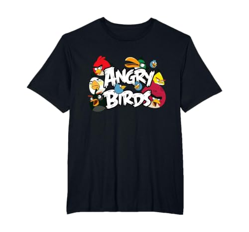 Angry Birds Classic T-Shirt, Men's Big and Tall, Black, 2X Tall