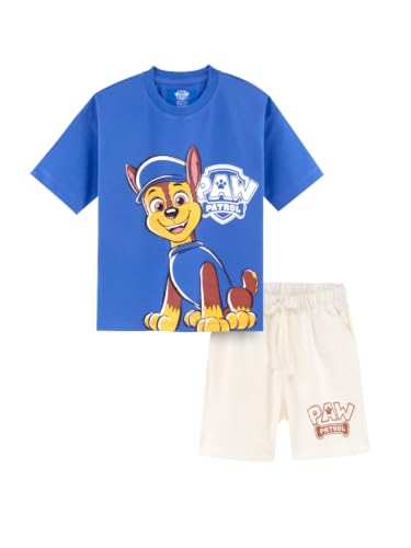 Image of Nap Chief Kids Cotton Paw Patrol Print Co-Ord Set for Boys & Girls | Half Sleeve T-Shirt & Shorts Set | Soft Casual Summer Wear