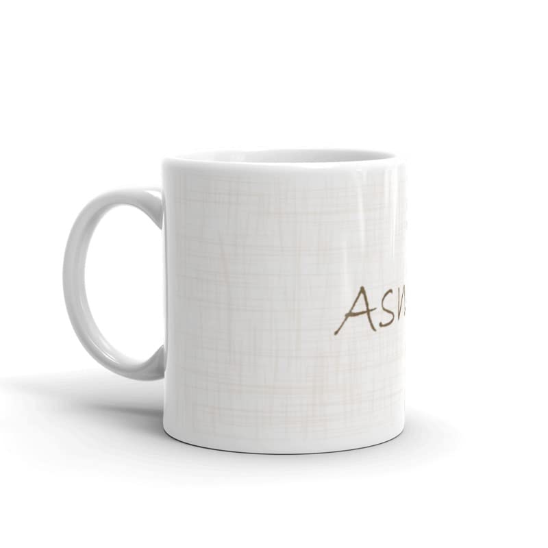 RISH Coffee Tea Mug Ceramic 350 ml | Asmat Name Design Printed Cups