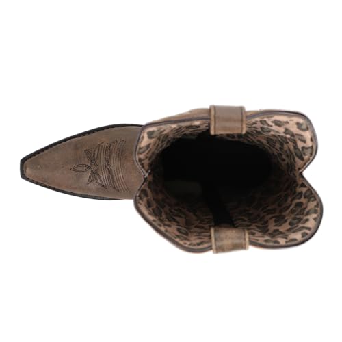 Laredo Womens Access Wide Calf Snip Toe Casual Boots Mid Calf Low Heel 1-2" - Brown4