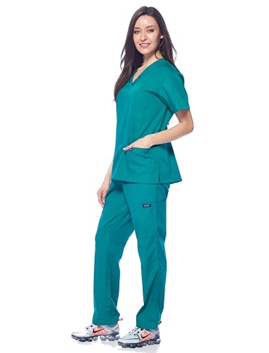 Image of Dagacci Scrubs Medical Uniform Women and Man Scrubs Set Medical Scrubs Top and Pants