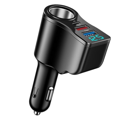 4 in 1 Auto Ladegerät PD 3.0 Zigarettenanzünder 106W, Verteiler Autoanzünder 90W KFZ Autoladegerät 66W Dual USB 30W 3.1A PD Schnellladung, Mini USB Splitter Adapter für iPhone Samsung GPS Dash Kamera