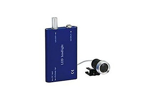 Surgical Binocular Magnifying Glass 3.5 x 420 mm Optical Glass with LED Lamp and Aluminium Box Blue