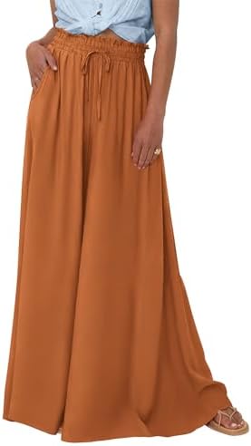 BTFBM Women Casual High Waist Wide Leg Pants 2025 Summer Fall Long Palazzo Pants Pocket Lounge Vacation Beach Trousers