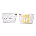 Friends TV-Show-Make-up-Tasche mit Freundes-Box, Kulturbeutel, ikonische Symbole, Reißverschlussbeutel, Kosmetiktasche für Freunde und Fans, Weiß/Gelb