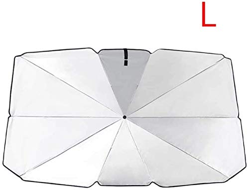 WOOPOWER Car Front Sunshade Protection Cover, Car Sunscreen Insulation Sun Shade Umbrella Front Windshield Car Summer Sunscreen Cooling Sunshade Protection (L: 54x51x31inch)