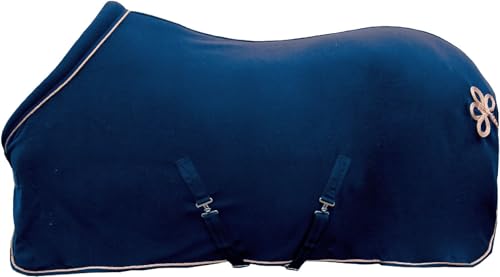 Couverture séchante HKM pour cheval bleu foncé rose gold 155