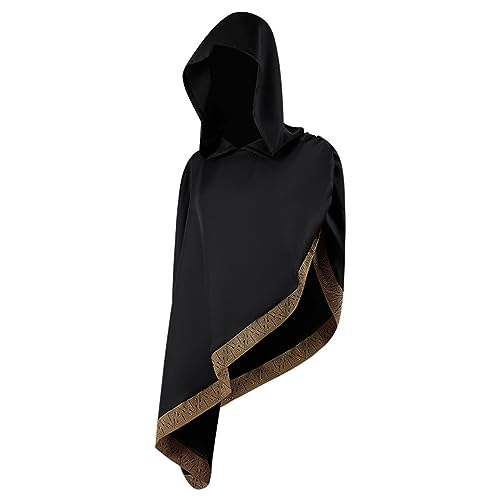 Poncho à capuche pour homme veste mi-saison casual avec grande poche pratique