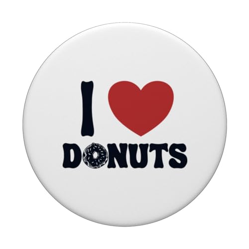 I love Donuts Doughnut Maker Glazed Lover Donut PopSockets Swappable PopGrip, Black - Image 3