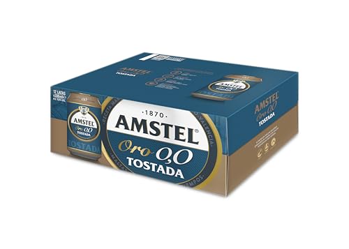 Amstel Oro 00 Cerveza Tostada Sin Alcohol Pack Latas, 12 x 33cl
