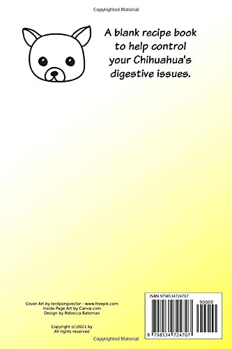 I Love My Chihuahua Dog Food Recipe Notebook: Blank Journal for Dogs with Food Allergies