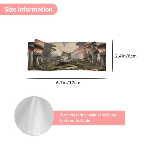 Surrealist Garden Printed baby bow headband - Soft and elastic material, suitable for newborns, babies, and toddlers3