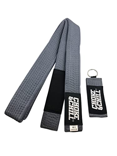 Choke&Chill BJJ Brazilian Jiu-Jitsu - Cinturón con llavero (gris, M3 (240 cm))
