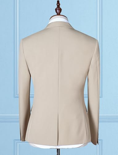 Men's 3-Piece Business Suit Single Breasted Button Jacket Vest Pants for Dinner Groom2