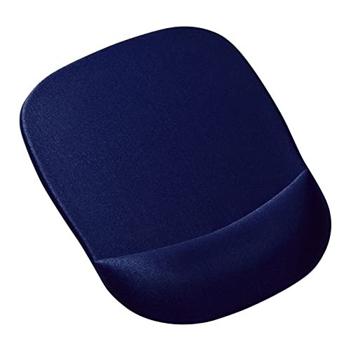 Sanwa Supply MPD-MU1NBL2 Mouse Pad with Memory Foam Wrist Rest (Blue)