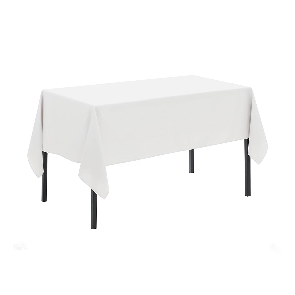 Westlane Linens Manteles blancos, 100% algodón egipcio, lavables, ideales para mesas de comedor de 3 a 6 personas, fiestas de Navidad, cenas de vacaciones, bodas. (1, 130 x 280 cm)