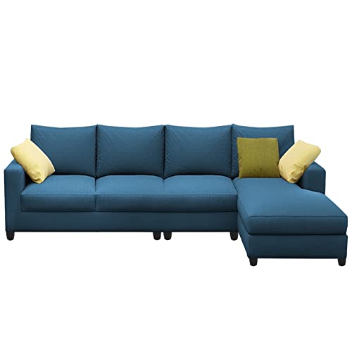 Image of Jian RHS 6 Seater L Shape Sofa Set Living Room (Turquise Fabric)