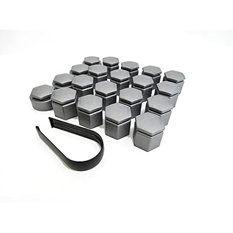 Partsdealers WHEEL NUT COVERS FOR VAUXHALL ASTRA ZAFIRA C MOKKA INSIGNIA B 2010-2021 LOCKING CAPS x20 19mm + REMOVAL TOOL ALLOY GREY Cover
