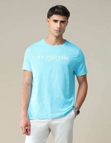 Image of U.S. Polo ASSN. Knitted Slim Fit Cotton T-Shirts for Men - Breathable & Comfortable, Half Sleeves Mens Casual T Shirts