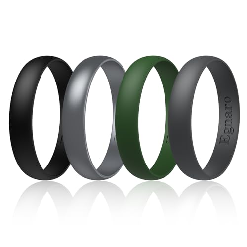 Egnaro Silicone Rings for Him and Her, Rubber Wedding Breathable Engagement Thin Bands Unisex, Variety Multipack 1-7