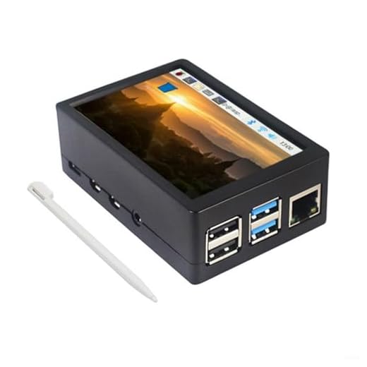 Monitor touchscreen resistivo da 3 5 pollici con custodia in ABS adatto per Raspberry Pi 4 Modello B Supporta l'ingresso del segnale SPI 125 MHz Frequenza di aggiornamento 50 fps per video fluidi (D)