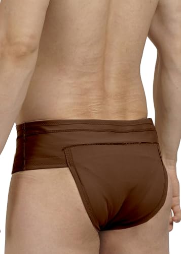 Image of Inguinal Hernia Supporter |HIGH COMPRESSION || Hook & Loop Closure || Scrotum Support || Gym & Daily Use Supporter || Relieve Pain and Swelling || Stretchable || Cotton-Lycra Fabric || Breathable Cotton-Lycra (Brown, 5XL)