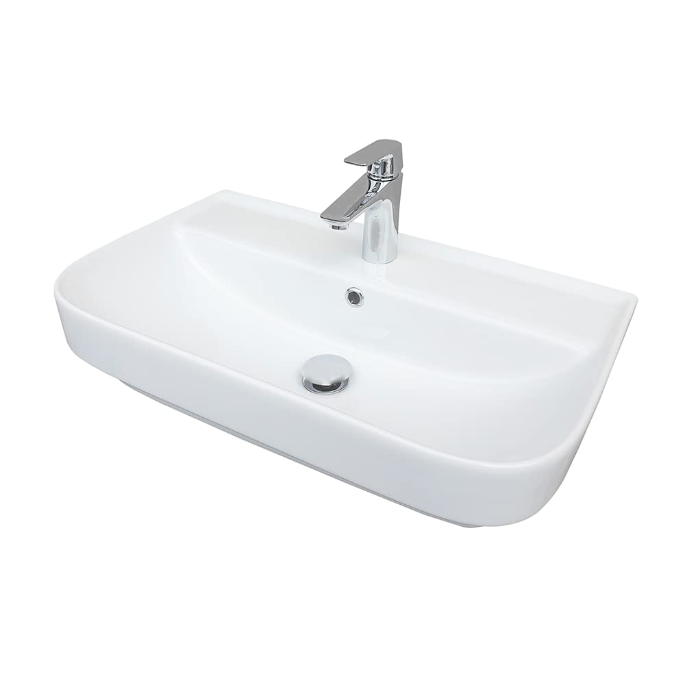 Waschbecken Flora Slim 45 cm Weiß Keramik