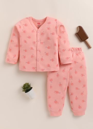 Image of LuvLap Baby Boys & Girls Regular Fit 100% Cotton Half Sleeves Jhabla & Shorts Set Pack of 2