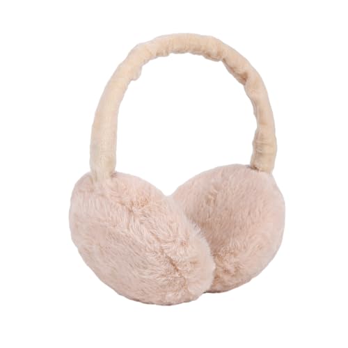 Hileyu Orejeras de Invierno, Orejeras Plegables Portátiles Orejeras de Felpa Orejeras de Vellón Cortaviento Deportes al aire libre Running Ciclismo (Beige)