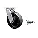 Glass Filled Nylon Swivel Top Plate Caster w/Maintenance Free Bearings & 6" x 2" Black Wheel & Bolt on Swivel Lock - 1250 lbs Capacity/Caster - Service Caster Brand