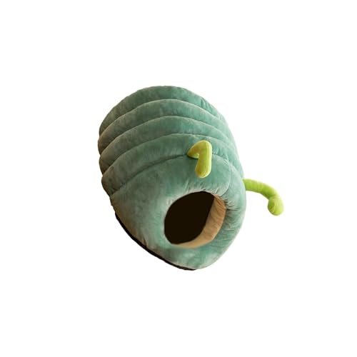 Niche semi-fermée chat chenille rembourrée et coussin-nid pour chien indéformable
