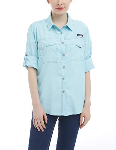 Little Donkey Andy Women's UPF 50+ UV Protection Shirt, Long Sleeve Fishing Shirt, Breathable and Fast Dry Blue XS