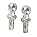 Qiilu 10mm 2 Pcs Car Iron Ball Stud Bolt M6 Ball Stud Bolt Precise Design Original Standard High Reliability for Gas Struts Ball Ended Bonnet Silver