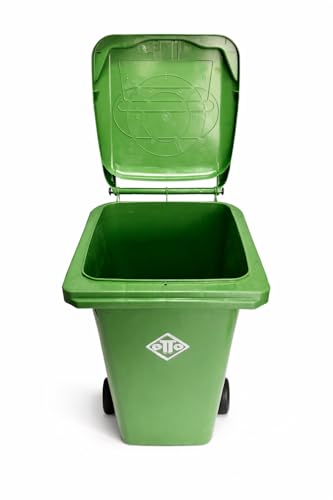 Image of OTTO Plastic Manual-Lift Garbage Waste Dustbin with Wheels 120 Ltr Green