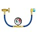 R1234YF Refrigerant Charge Hose Kit, R-1234YF AC refrigerant Can Hose with Gauge, 1/2 Acme LH Can Opener Tap And R1234YF Low Side Adapter