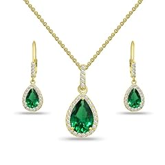 Simulated Emerald - Yellow Gold