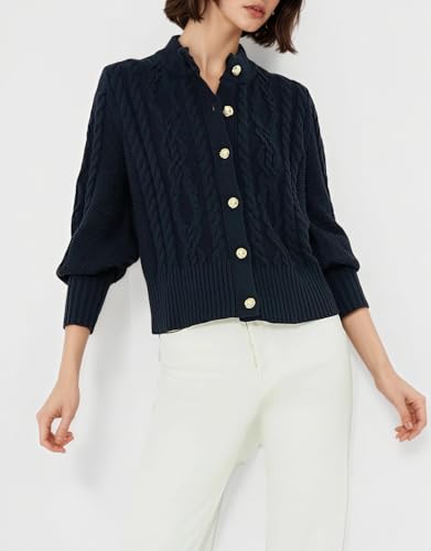 Women's Cardigan Sweater Button Down Long Sleeve Fall Jacket Short Chunky Cable Knit Open Front Coat Casual Outfits4