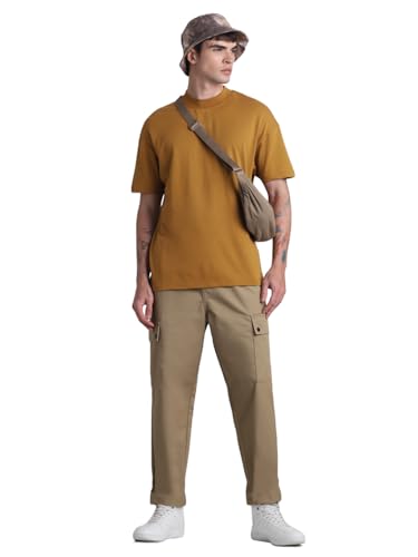 Image of Jack & Jones Men's Mid Rise Regular Fit Cargo Trousers| Men Cargo Pants Cotton | Cargos for Men