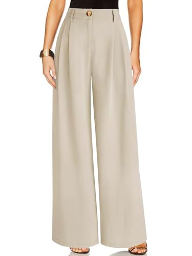 JURIS Women's High Waisted Wide Leg Formal Pants Elasticized Waist Back Casual Pants Business Work Suit Pants2